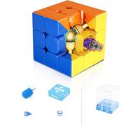 Super RS3M 3x3 Magic Cube,Professional 3x3 Puzzle Cube Stickerless Magnetic Master Cube Maglev Cube Ball-Core Positing Gift for Speed Cuber(Maglev Ball-Core Positioning Version)