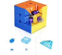Super RS3M 3x3 Magic Cube,Professional 3x3 Puzzle Cube Stickerless Magnetic Master Cube Maglev Cube Gift for Speed Cuber(Maglev Version)