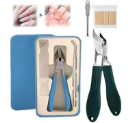Super Sharp Oblique Nail Clippers, 2025 New Three Sets of Eagle Beak Beveled Nail Clippers, Wide Jaw Opening Anti-Splash Slanted Nail Clipper, for Thick Nails, Seniors&Ingrown Care (Blue)