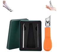 Super Sharp Oblique Nail Clippers, Splashproof 25° Beveled Edge Nail Clippers 3-Piece Set, Wide Jaw Opening Anti-Splash Slanted Nail Clipper,Eagle Beak Beveled Nail Clipper for Thick Nails (Orange)