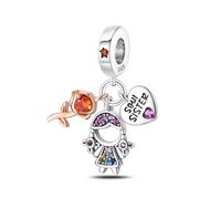 Super Sisters - Ensemble de trois pièces pendentif breloque, breloque pour bracelet, compatible avec le collier bracelet pandora
