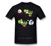 Super Smash Bros T Shirt Farting Yoshi T-Shirt Cotton Fashion Tee Shirt Men Short-Sleeve Printed Tshirt Anime Hip Hop Harajuku Black L Black L Color S