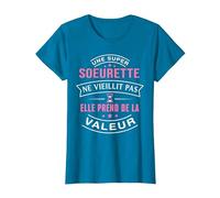 Super Soeurette ne vieillit Pas Humour Cadeau Soeur T-Shirt, Femme, Saphir, XL