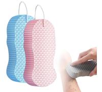 Super Soft Exfoliating Bath Sponge, 2025 New Exfoliating Sponges Super Soft Bath Sponge, Great for Adults and Children(blue + pink)