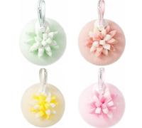 Super Soft Sunflower Suction Cup Bath Ball, 2-in-1 Sunflower Bath Ball, Mesh Shower Body Sponge Accessories for Women, Men Shower (4pcs Mix)