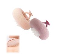 Super Soft Sunflower Suction Cup Bath Ball, 2025 New 2 in 1 Sunflower Bath Ball Sponge, Exfoliating Sponge Cleaning Brush with Suction Cup Shower Sponges for Women Men (Purple Pink)