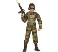 W WIDMANN MILANO Party Fashion – Costume enfant Super Soldat Musclé 3D camouflage 7/10 ans