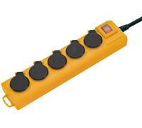 Super-solid - socle 5 prises jaune interrupteur et volet - ip54 - BRENNENSTUHL - 1159901215