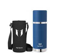 Super Sparrow Gourde Isotherme - 500ml/750ml/1000ml- Bouteille Isotherme - Gourde Inox Sans BPA - Couvercle étanche qui sert de Tasse - Maintient la Température 12/24h (Chaud/Froid)