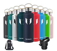 Super Sparrow Gourde Isotherme - Bouteille Isotherme - 1000ml - Gourde Inox Bouche Standard - Gourde Sport Étanche - Gourde Enfant sans BPA, pour Sport, Gym, Voyage