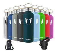 Super Sparrow Gourde Isotherme - Bouteille Isotherme - 1000ml - Gourde Inox Bouche Standard - Gourde Sport Étanche - Gourde Enfant sans BPA, pour Sport, Gym, Voyage