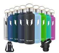 Super Sparrow Gourde Isotherme - Bouteille Isotherme - 1000ml - Gourde Inox Bouche Standard - Gourde Sport Étanche - Gourde Enfant sans BPA, pour Sport, Gym, Voyage