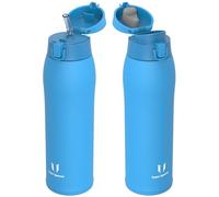 Super Sparrow Gourde Isotherme - INOX Bouteille Isotherme - 950ml - Mug Isotherme Étanche - Gourde Enfant sans BPA - Comprend 2 Couvercles avec Paille et Couvercle Sport