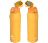 Super Sparrow Gourde Isotherme - INOX Bouteille Isotherme - 950ml - Mug Isotherme Étanche - Gourde Enfant sans BPA - Comprend 2 Couvercles avec Paille et Couvercle Sport