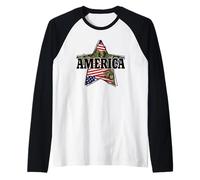 Super Star de l'Amérique Manche Raglan