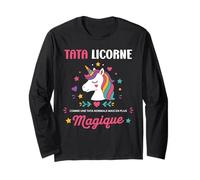Super Tante Magique Drole Amour Humour Licorne Tata Manche Longue