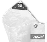 Super Tarpaulin-200 G/M²-3 X 3 M-White-All-Purpose Tarpaulin For Weather Protection-Ideal For The Garden-Uv Stabilised,Coated On Both Sides,Waterproof