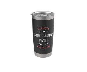 Super tata Certifiée meilleure tatie du monde Gobelet isotherme en acier inoxydable double paroi