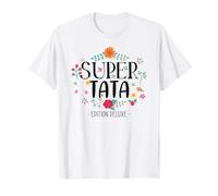 Super Tata Coeur et Fleurs Beau cadeau Pour Tante T-Shirt