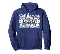 Super Technicien de Maintenance Industrielle Cadeau drôle Sweat à Capuche, Unisexe pour Adultes, Bleu Marine, S