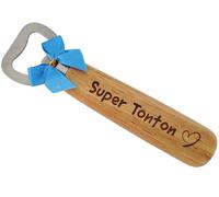 Super Tonton - Décapsuleur en Bois Unique Idée Cadeau Tonton Ouvre Bouteille Bois Personnalisé Cadeau Oncle Petit Gadget de Cuisine Utile