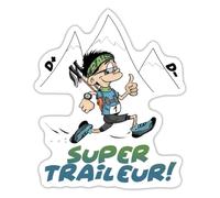 Super Traileur Cadeau Trail Running Montagnes Courir Autocollant Sticker