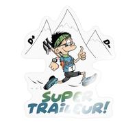 Super Traileur Cadeau Trail Running Montagnes Courir Autocollant Sticker