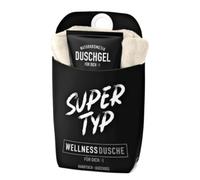 Super Typ Wellness Ensemble de gel douche avec serviette et cosmétiques naturels pour homme Noir