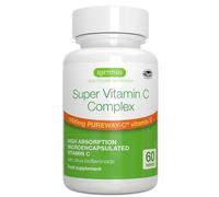 Super Vitamin C Complex, Complexe Vitamine C 1000mg, Pureway-C avec bioflavonoïdes d’agrumes, haute dose pour 24 heures de support immunitaire, vegan, 60 comprimés