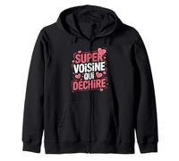 Super Voisine Femme Humour Idée Cadeau Humoristique Voisin Sweat à Capuche