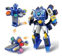 Super Wings 3-in-1 World Space Robot de Transformation avec Les Mini-Figurines Jett et Dizzy, Jouet de Transformation pour garçons et Filles à partir de 3 Ans, Bleu