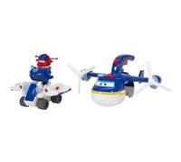SUPER WINGS - AVION JOUET POLICE PATROLLER + 1 FIGURINE JETT POLICE - Avion Jouet Geant et Figurine Transform-a-Bots Jett Police G