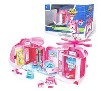 Super Wings Dizzy Rescue Helicopter Playset, Figurine Transformable de 18 cm env. avec Mini Dizzy et Accessoires, hélicoptère de Sauvetage 4 en 1, pour Enfants à partir de 3 Ans