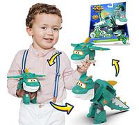 Super Wings Figurine Transformable Tino Dinosaure 12.5 cm - Transformation Simple et Ludique, Cadeau Enfant 3 Ans et Plus, Vert
