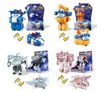 Super Wings Figurines Transformables 4 Pack, 5 cm Lucie & Marty & Traver & Golden Girl, Jouet Enfant 3+ Ans, sans Piles, Plastique ABS Sécurisé, Figurines d'action Collectionnables
