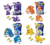 Super Wings Figurines Transformables 4 Pack, 5 cm Sally, Steggo, Trico & Brachy, Jouet Enfant 3+ Ans, sans Piles, Plastique ABS Sécurisé, Figurines d'action Collectionnables