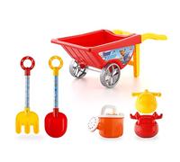 Super Wings Jeu de Plage pour Enfants, Jouets de Sable 6Pcs Brouette Arrosoir Pelle Râteau et Moule à Sable Jett/Donnie, Jouets pour Le bac à Sable, Cadeau pour 1 2 3 4 5 6 7 8 Ans Garçons Filles