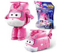 Super Wings Jouets Transformer Dizzy, Figures d'action 2 en 1, Jouet Robot Avion 5cm, Jouet Transformateur pour Garçons et Filles à partir de 3 Ans, Rose