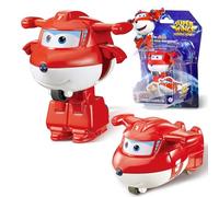Super Wings Jouets Transforming Jett, 5cm/2 Pouces Figures d'action 2 en 1, Jouet Robot Avion, Jouet Transformateur pour Garçons et Filles à partir de 3 Ans