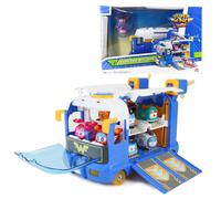 Super Wings Saison 7 Nouveau Mini Base de Super Pets Transformable Playset de Bus en Avion avec Super Pet Jett & Dizzy Jouets de Jeu de R le pour