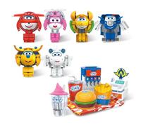 Super Wings Série Foodie, 6PCS Figurines Robots transformables Jett, Golden Boy, Dizzy, Donnie, Paul & Astra avec Modes Repas, Cadeau pour garçons et Filles de 5 à 8 Ans
