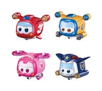 Super Wings Super Pets 4 Pack New Characters from The Orginal Series Freewheeling Light Effects with Dedicated Facial Expressions Toys for 3+ Year Old Boys Girls, Brun