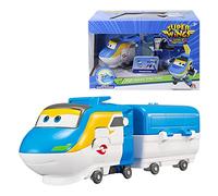 Super Wings Tony Transformable, Figurine Train-Robot 5 Pouces | se transforme du train en robot en 10 étapes. Bords lisses, sans pile, jouet pour enfants dès 3 ans