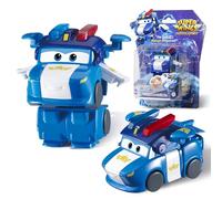 Super Wings Transforming Aeroplane Lucie, Hauteur env. 12,7 cm, Figures d'action 2 en 1, Avion Jouet et Figurine de Robot pour garçons et Filles à partir de 3 Ans, Bleu