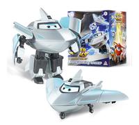 Super Wings Transforming Aeroplane Supercharged Traver, Hauteur env. 12,7 cm, poupée pour Enfants, Avion Jouet et Figurine de Robot pour garçons et Filles à partir de 3 Ans