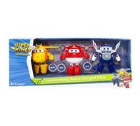 Super Wings Saison 4 Figurines Robots Transformables du Dessin Animé Jett SC/Paul SC/Bucky, Jouet Enfant 3 4 5 6 7 8 Ans Garcon Fille(Pack de 3 de 12 cm)