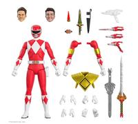 SUPER7 Mighty Morphin Power Rangers Figurine Ultimates Red Ranger 18 cm