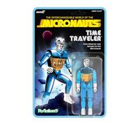 Super7 Reaction+ Micronauts Voyageur dans Le Temps (Bleu translucide) - Figurine Micronauts de 10,2 cm avec Accessoires - Objets de Collection Classiques de Science-Fiction et Jouets rétro