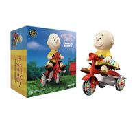 Super7 Super Cycles Peanuts Charlie Brown avec tricycle rouge - Figurine de cacahuètes classique de dessin animé à collectionner et jouets rétro de 12,7 cm