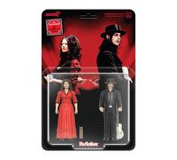 Super7 White Stripe Get Behind Me Satan Reaction Figure - Lot de 2 figurines d'action à rayures blanches de 9,5 cm avec accessoires - Collection Indy Rock et jouets rétro